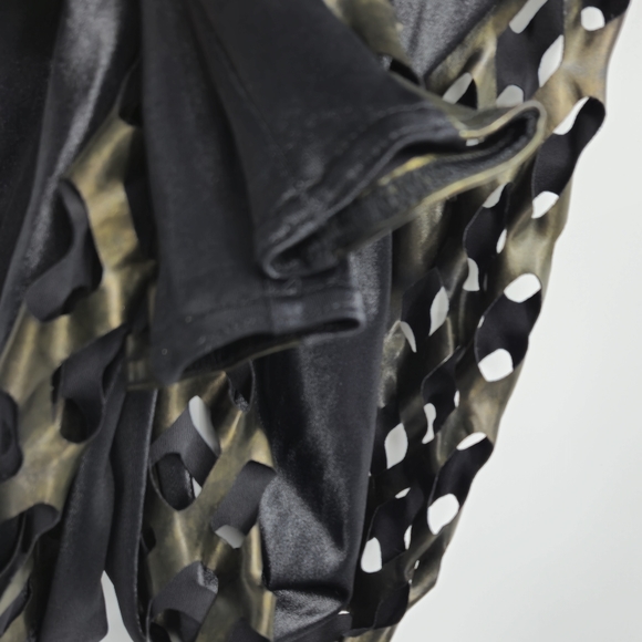 Blackmilk Double Dare Ya Coated‎ Black Cut Out Leggings - Picture 9 of 16